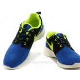 Chaussures Nike Roshe Run Suede Homme Noir DoderBleu Soldes